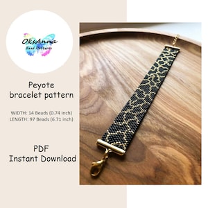 Peyote bracelet pattern Beadweaving pattern Peyote stitch bracelet Even count peyote Miyuki pattern Beading tutorial Beadwork jewelry