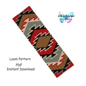 Bracelet loom pattern Miyuki pattern Loom bracelet pattern Beading pattern Beading bracelet Loom PDF pattern Beadwork