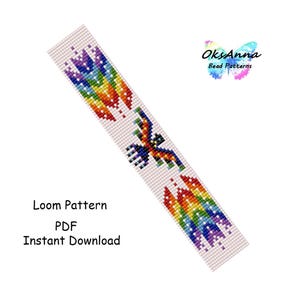 Thunderbird-vävstolsarmband Mönster för pärlarmband Miyuki-armband Pärla Thunderbird-design Mönster för rosbjörnpärlor Fyrkantssöm Pärlbroderi-smycken