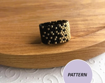 Peyote Stitch Ring Pattern, Abstract Beadwork Design (PDF)