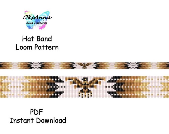 Beading Hatband Pattern Bead Loom Hatband Miyuki Pattern Beading ...