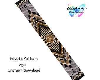 Peyote bracelet pattern Seed bead pattern Beadweaving pattern Odd count peyote Miyuki bracelet diy Beading tutorial Beadwork bracelet design