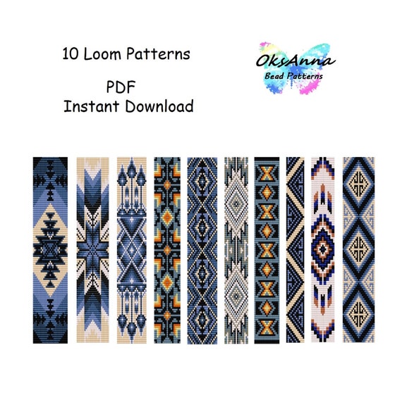 Loom Bracelet Patterns PDF | 10 Miyuki Seed Bead Designs | Bead Loom Pattern Bundle | Instant Download