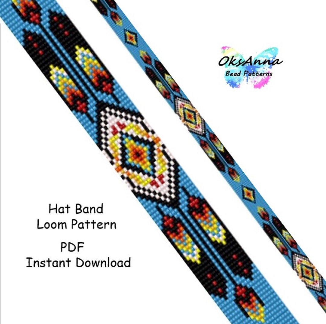 Hatband Pattern Beading Loom Hatband Miyuki Pattern Beading Tutorial ...