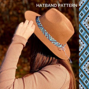 Turquoise loom bracelet | Beaded Hatband Pattern | Southwest Geometric Design (PDF Pattern)