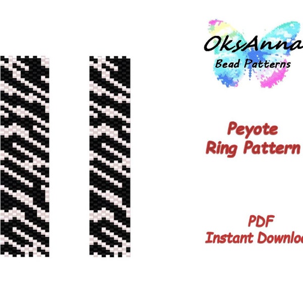 Even Peyote ring pattern Peyote pattern Peyote PDF design Peyote stitch Beadweaving ring pattern Miyuki pattern Beading tutorial Beadwork