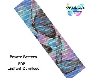 Butterfly Seed Bead Bracelet Pattern, Peyote Stitch (PDF Pattern)