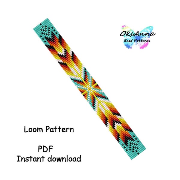 Beading bracelet pattern Beading pattern Loom pattern Miyuki pattern Geometric pattern Seed bead pattern Loom stitch bracelet  Beadwork