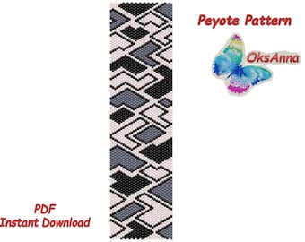 Bracelet peyote pattern Bracelet pattern Beading pattern Geometric pattern Beading bracelet Miyuki pattern Seed bead bracelet pattern
