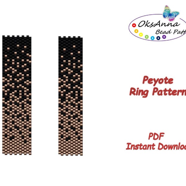 Peyote ring pattern Peyote pattern Peyote PDF design Peyote stitch ring Beadweaving ring Miyuki pattern Beading tutorial Beadwork design