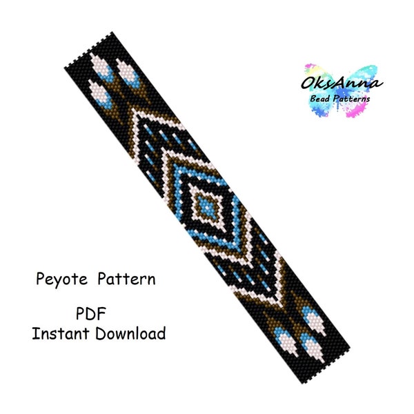 Peyote bracelet pattern Peyote pattern Peyote stitch bracelet Beadweaving pattern Odd count peyote Miyuki pattern Beading tutorial Beadwork
