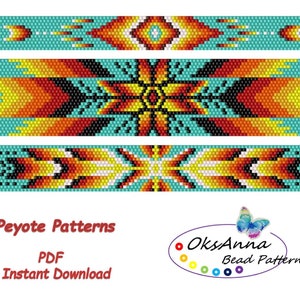 Peyote bracelet pattern Beading pattern Peyote pattern Beadweaving bracelet Beading tutorial PDF pattern design Bracelet design Peyote stitc