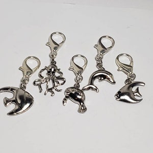 Platinum Sea Life Zipper Pull Charms