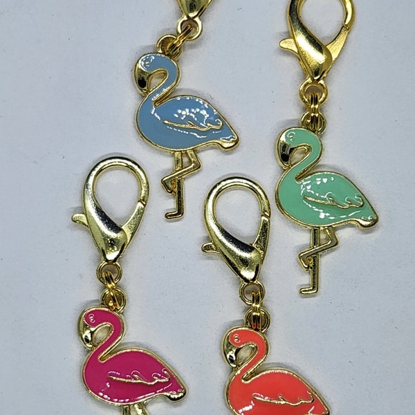 Flamingo Zipper Pull Charms