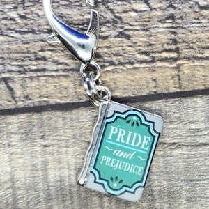 Metal Classic Book Zipper Pull Charms Pride & Prejudice