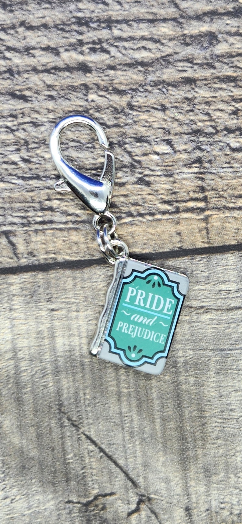 Metal Classic Book Zipper Pull Charms Pride & Prejudice