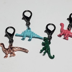 Colorful Dino Zipper Pull Charms