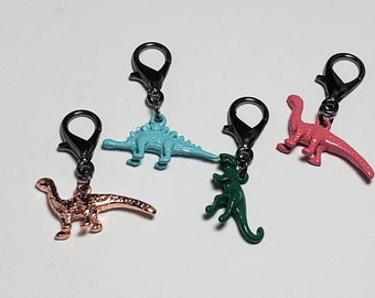 Colorful Dino Zipper Pull Charms
