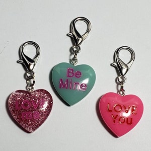 Conversation Heart Zipper Pull Charms