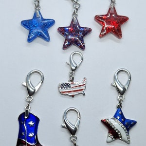 Stars & Stripes Zipper Pull Charms