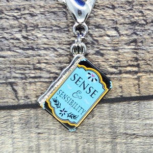 Metal Classic Book Zipper Pull Charms Sense & Sensibility