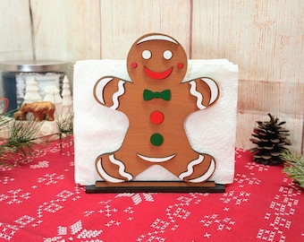 Gingerbread Man Napkin Holder, Gingerbread Christmas Décor, Christmas Decorations, Gingerbread Man Table Decorations, Christmas Dining Décor