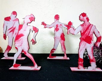 Wooden Standing Zombies: Creepy Halloween Mantel Decor