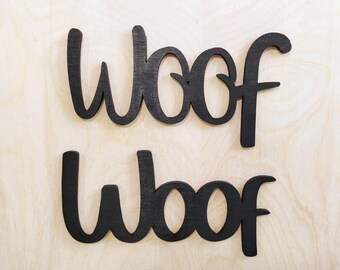 Woof Wood Cutout: Dog Lover Wall Decor