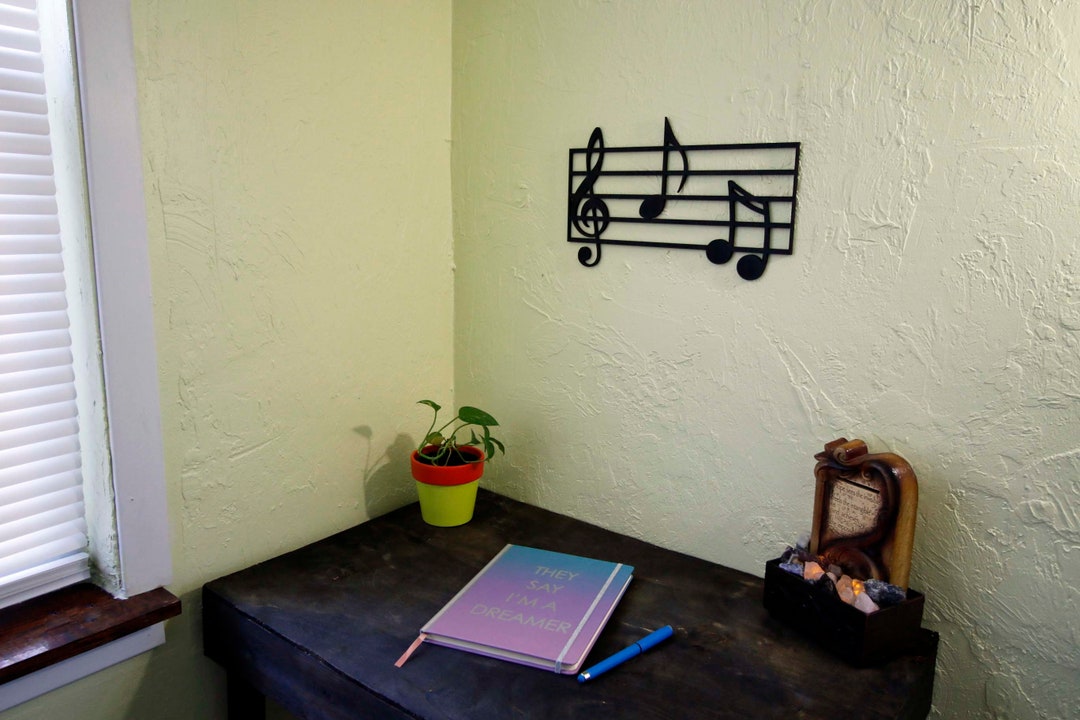 Wood Music Staff Wall Art 14' Wide by 8.5' High Music Decor Music Gifts