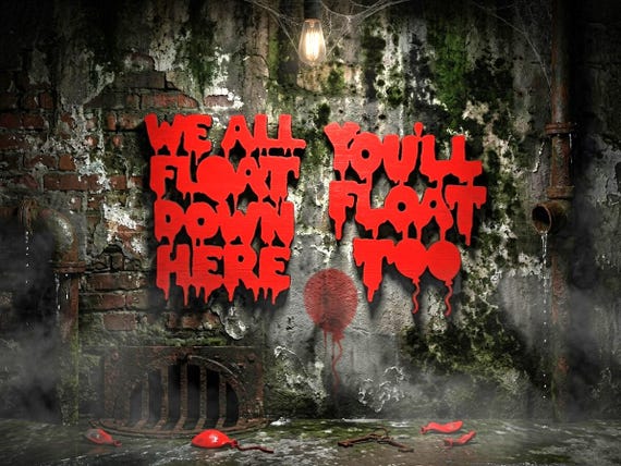 You'll Float Too Wood Cutout, We All Float Down Here Wood Cutout, IT Movie Décor, Pennywise Art, IT Wall Art, Stephen King Movie Décor