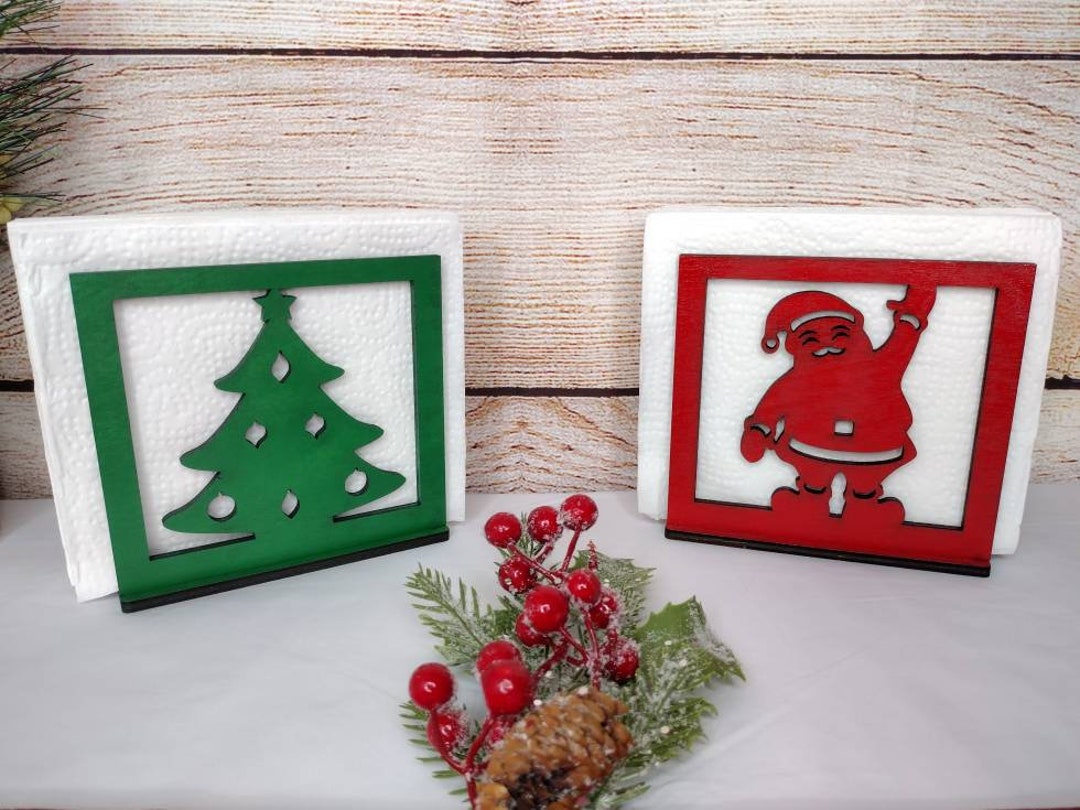 Christmas Napkin Holder Santa Napkin Holder Christmas Tree Napkin