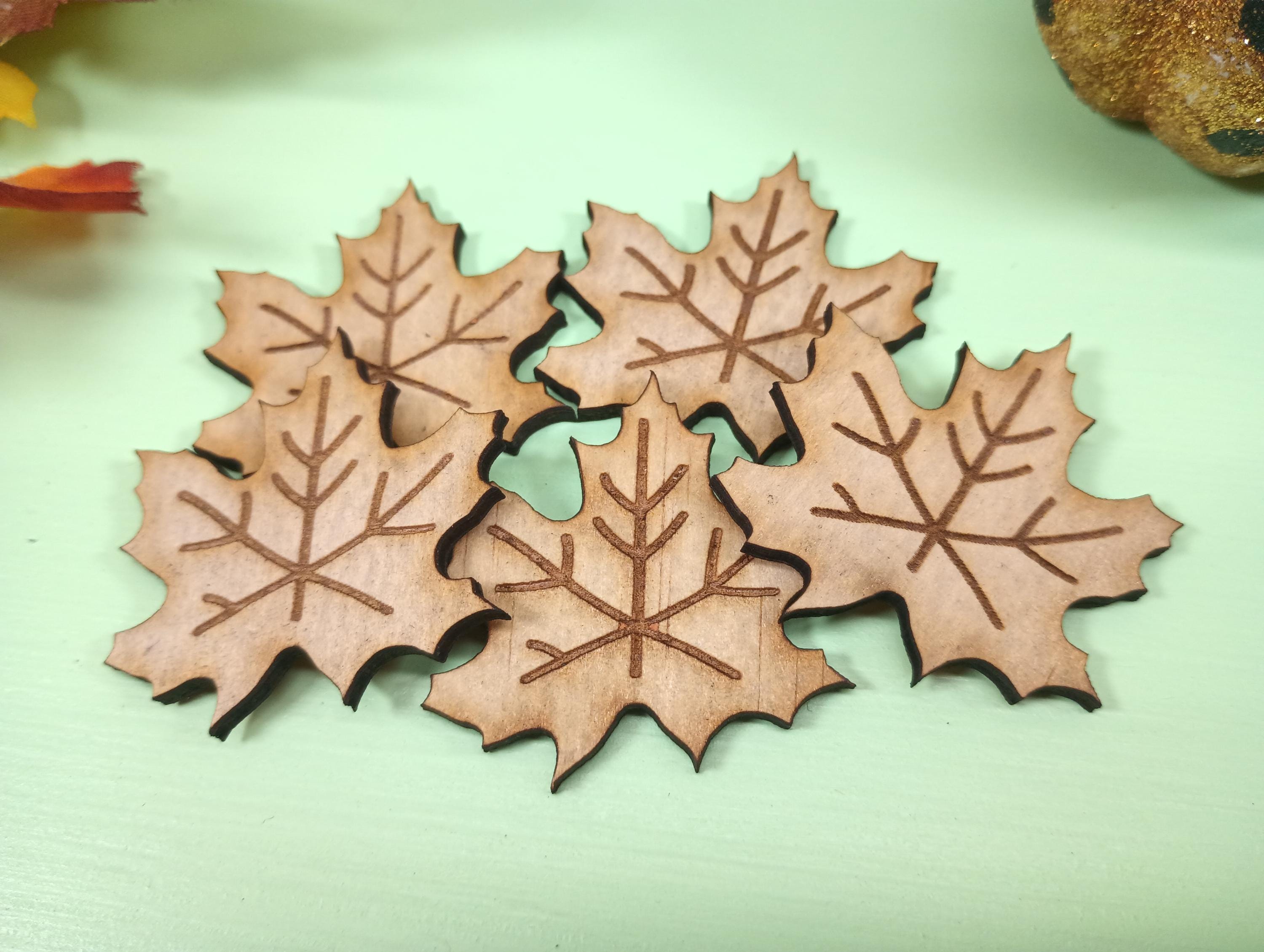 Wooden Engraved Maple Leaf Cutout, Fall Leaf Cutouts, Autumn Leaf ...