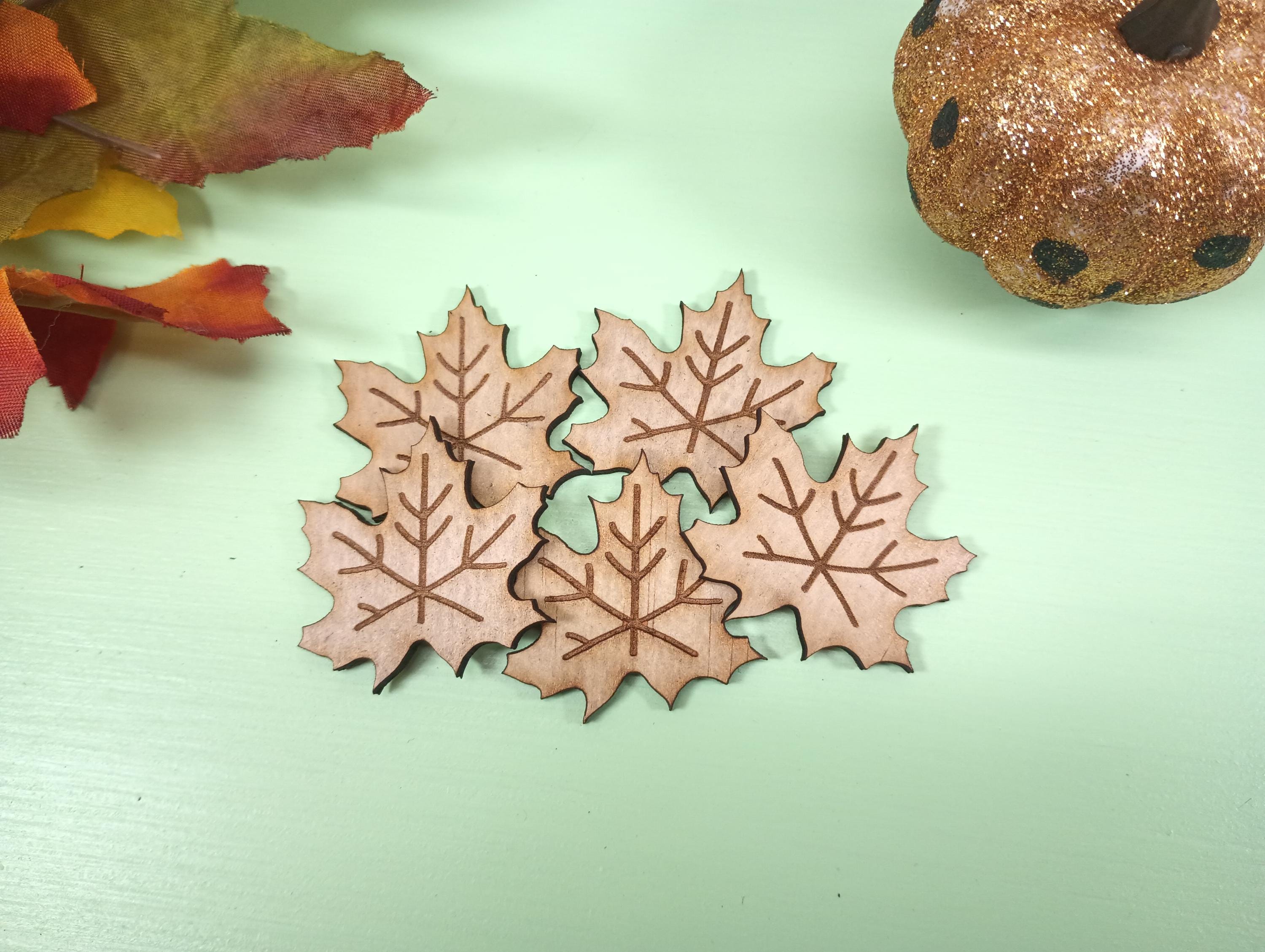 Wooden Engraved Maple Leaf Cutout, Fall Leaf Cutouts, Autumn Leaf ...