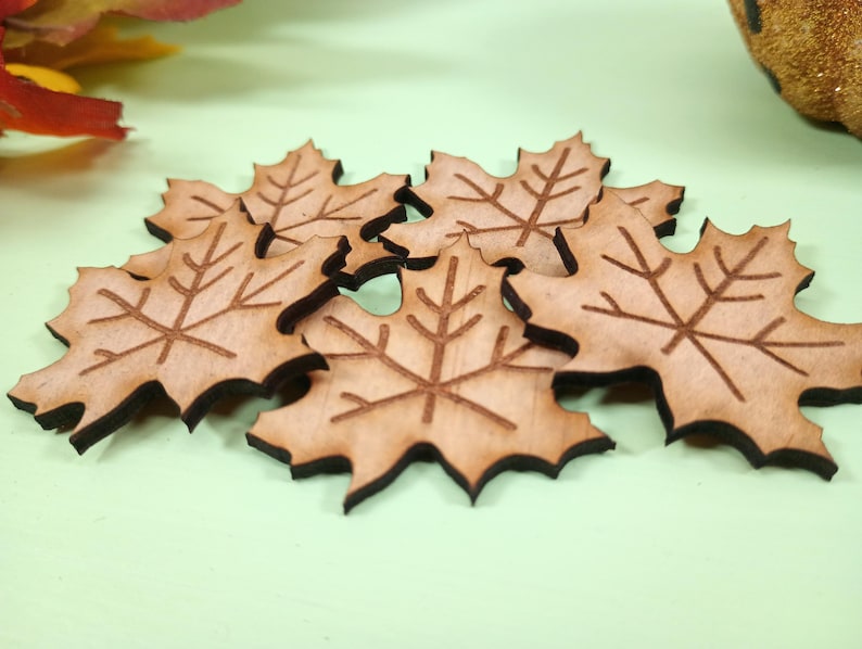 Wooden Engraved Maple Leaf Cutout, Fall Leaf Cutouts, Autumn Leaf ...