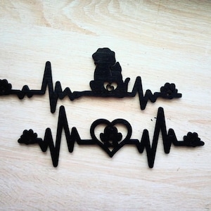 Pawprint Heartbeat Wooden Wall Decor: Pet Memorial Art