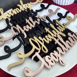 Holiday Plate Setting Words-Thanksgiving Décor-Dining Table Place Cards-Plate Décor- Word Cutouts - Plate Toppers - Thanksgiving Place Cards