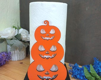 Halloween Pumpkin Paper Towel Holder, Halloween Kitchen Décor, Fall Paper Towel Holder,
