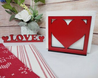 Heart Napkin Holder, Heart Cutout, Valentine's Décor, Valentine's Napkin Holder, Weddings, Heart Décor, Valentine's Table Pieces, Holidays