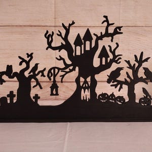 Spooky Haunted Forest Wood Display: Halloween Decor image 1
