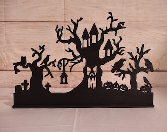 Spooky Haunted Forest Wood Display: Halloween Decor