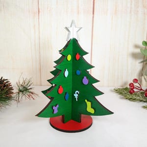 3D Christmas Tree with Ornaments, Standing Christmas Tree, Christmas Tree, Christmas Decorations, Christmas Décor, Tabletop Christmas Tree