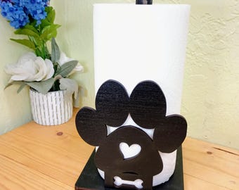 Pawprint Paper Towel Holder, Pet Paper Towel Holder, Pet Kitchen Décor