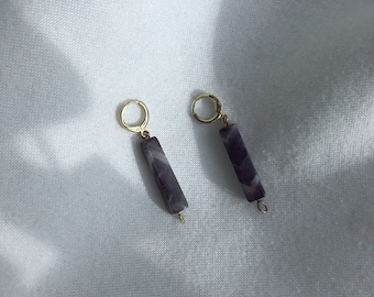 Orecchini di ametista Orecchini pendenti viola per il suo orecchino di pietre preziose viola Orecchini di fascino ametista Orecchini spirituali Orecchini pendenti di ametista
