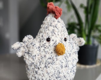 Crochet Chicken Plushie, Handmade Hen Decor, Made to Order