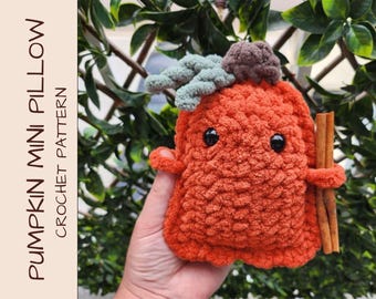 Pumpkin Crochet Pattern: No Sew Mini Pillow (PDF Digital Download)