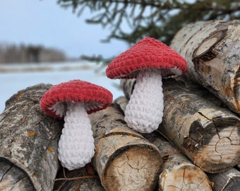 Crochet Mushroom Plushie | Handmade Mushroom Decor | Small + Large | Made to Order