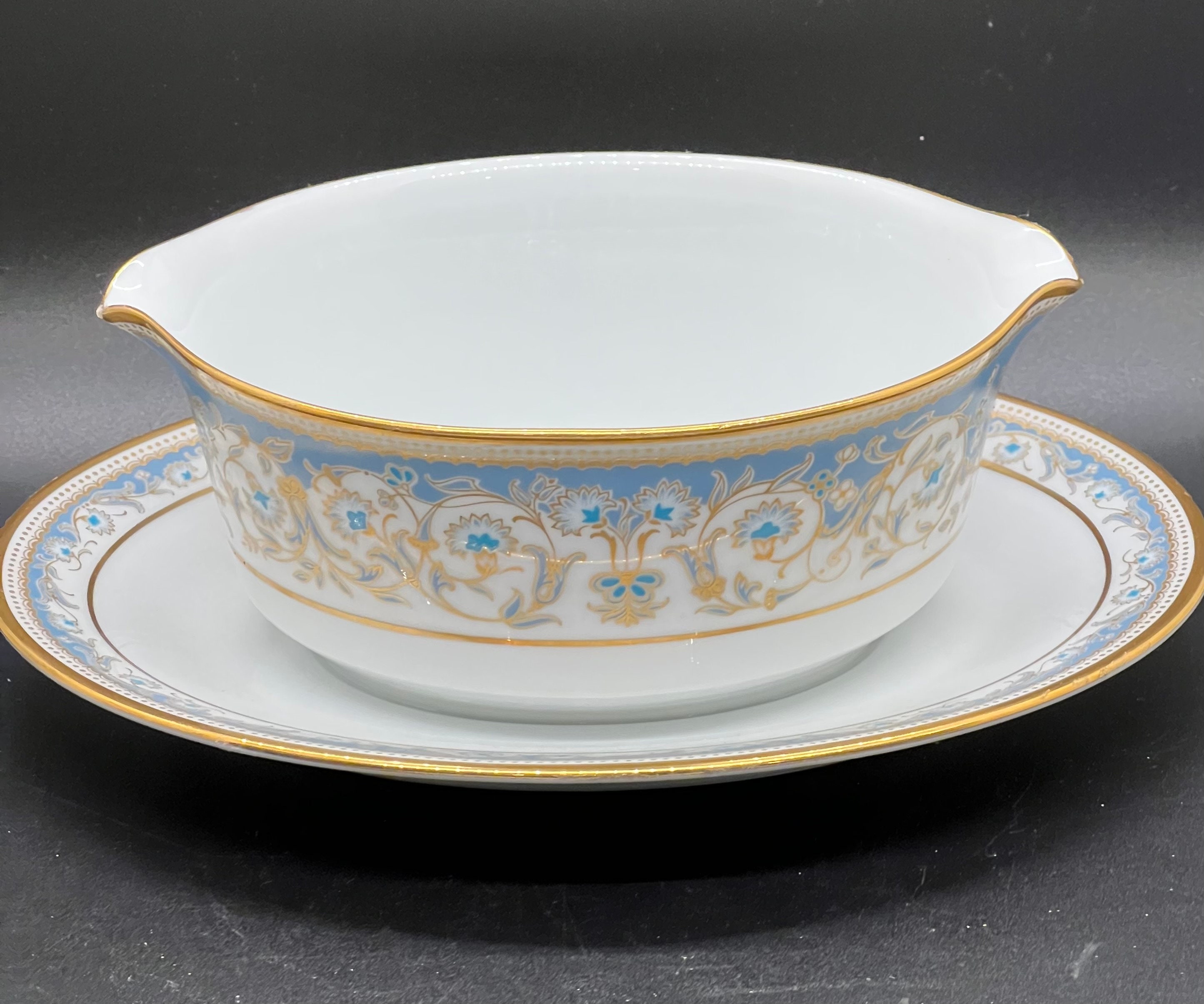 Noritake Polonaise Oval Serving Bowl 9”, Gravy Bowl W/ Attached