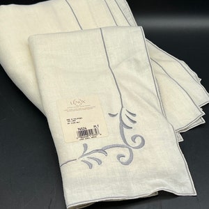 Rare Lenox Scroll Linen Napkins- Set of 4 -  10 x 20