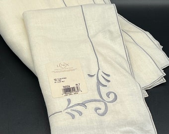 Rare Lenox Scroll Linen Napkins- Set of 4 -  10 x 20