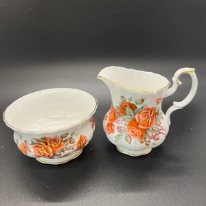 Royal Albert Centennial Rose Creamer and Sugar